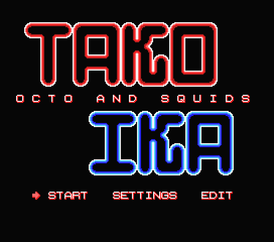 Title screen for the new English patch for Tako and Ika 3