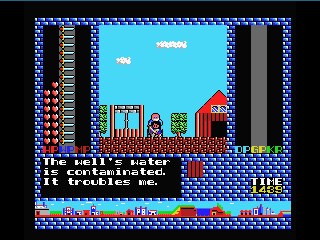 Conversation at the well for the new English patch for Romancia MSX2